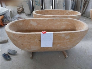 Yellow Limestone Bath Tub, Beige Natural Stone Bath Tub