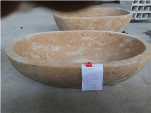 Yellow Limestone Bath Tub, Beige Natural Stone Bath Tub