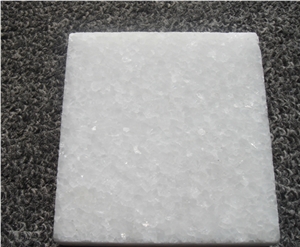 White Quartz Stone Tiles Slabs Polished, Solid Surface Engineered Stone