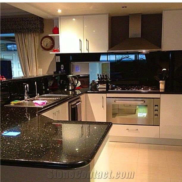 Black Galaxy Granite Kitchen Countertopsblack Granite Worktopskitchen Island Topsgranite Bar 3729