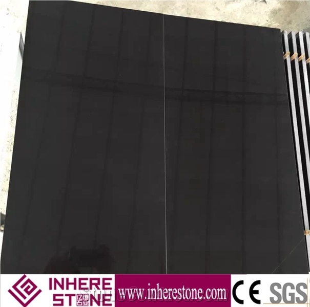 China Wholesale Pure Black Marble, Radiant Black Marble Flooring Border Designs