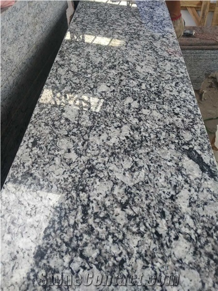 Granite Spray White Granite Tiles &Step,White Sea Wave Stair Riser,White Granite Stair Treads