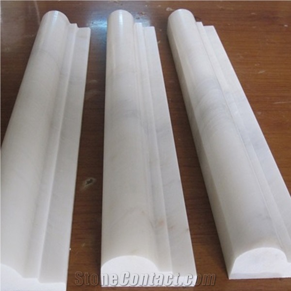 Oriental White Marble Trim Pencil Border Lines/Pretty White Marble Pencil Liners/Liner Border Molding Marble Molding White Marble