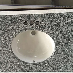 Spray White Granite Vanity Top,Sea Wave Flower Granite Vantity Tops,G708 Granite Bath Tops,China White Granite Bathrom Vanity Tops