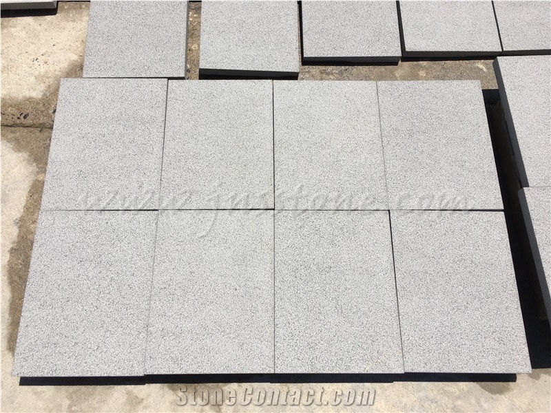 Hainan Grey Basalt Tiles / Grey Basalt Bushhammered Finish Tiles / Light Bluestone Tiles