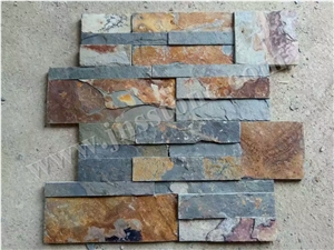 Stacked Stone,Decorative Wall Tile,Nature Culture Stone,Dry Stack Panel,Wall Stone,Slate Wall Panel, Rusty Slate, Stone Veneer, Wall Cladding, Ledgestone
