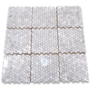 Carrara White Polished Hexagon Sunflower Marble Mosaics,Natural Stone Mosaics,Wall Mosaic,Floor Mosaic,Mosaic Pattern