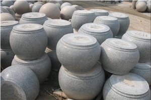 Chinese Cheap Granite Round Parking Stone, Grey Garden Stone, Parking Curbs for Landscaping Stone
