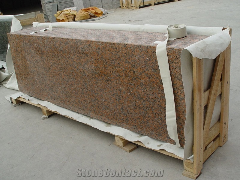 Maple Red Polished Kitchen Granite Countertop, G562 Counter Top, China Capao Bonito Granite Worktop