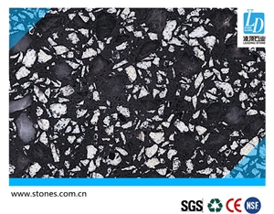 Quartz Slab Black & White, Multicolor Series, Quartz Surfaces, Cut-To-Size Quartz Tiles for Kitchen Bathroom Decoration