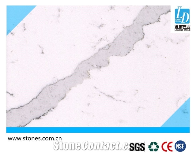 Quartz Slab Calacutta White -09,Calacatta White Series Quartz Stone, Marble Veined Quartz, Quartz Surfaces, Cut-To-Size Quartz Tiles