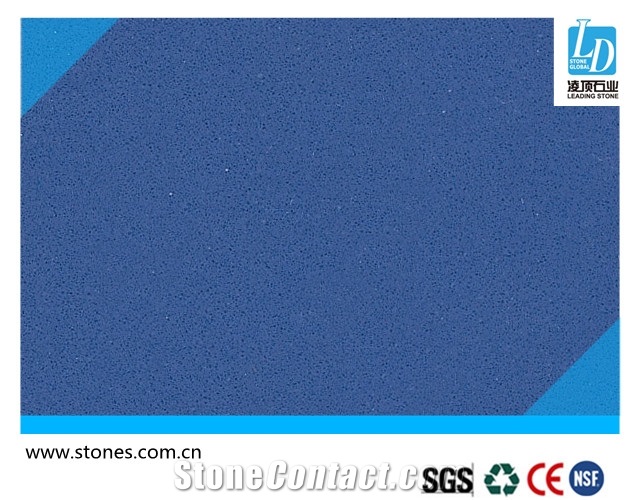 Quartz Slab Pure Blue, Quartz Stone Slab, Quartz Surfaces, Quartz, Cut-To-Size Quartz Tiles for Kitchen Bathroom Decoration