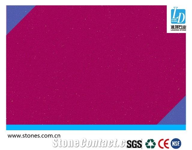 Quartz Slab Pure Dark Rosy, Quartz Stone Slab, Quartz Surfaces, Cut-To-Size Quartz Tiles for Kitchen Bathroom Decoration