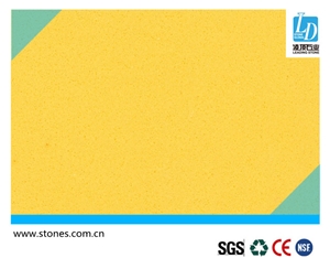 Quartz Slab Pure Yellow, Quartz Stone Slab, Quartz Surfaces, Cut-To-Size Quartz Tiles for Kitchen Bathroom Decoration