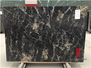 Big Size Natural Stone Italy Portoro Black & Golden Marble Tile