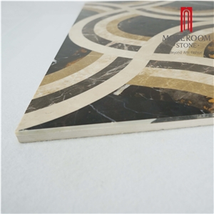 Dark Color Water-Jet Laminated Marble Medallion
