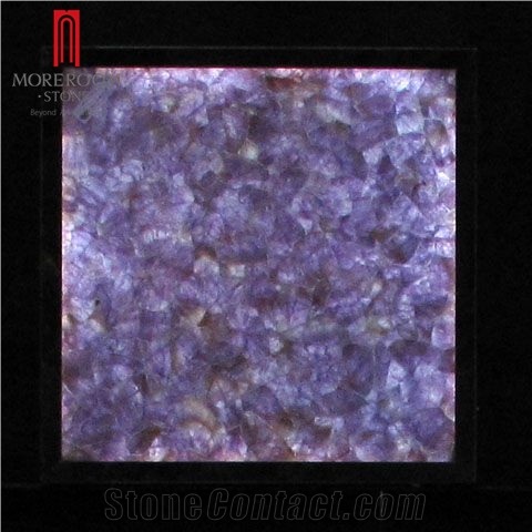 Hot Sale Wholesale Polished Backlit Amethyst Wall Gemstone Slabs