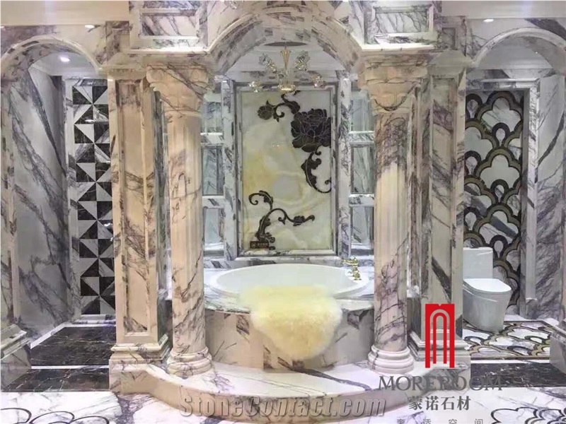 Italy Luxury Bathroom Tiles with Natural Veins Bathroom Design