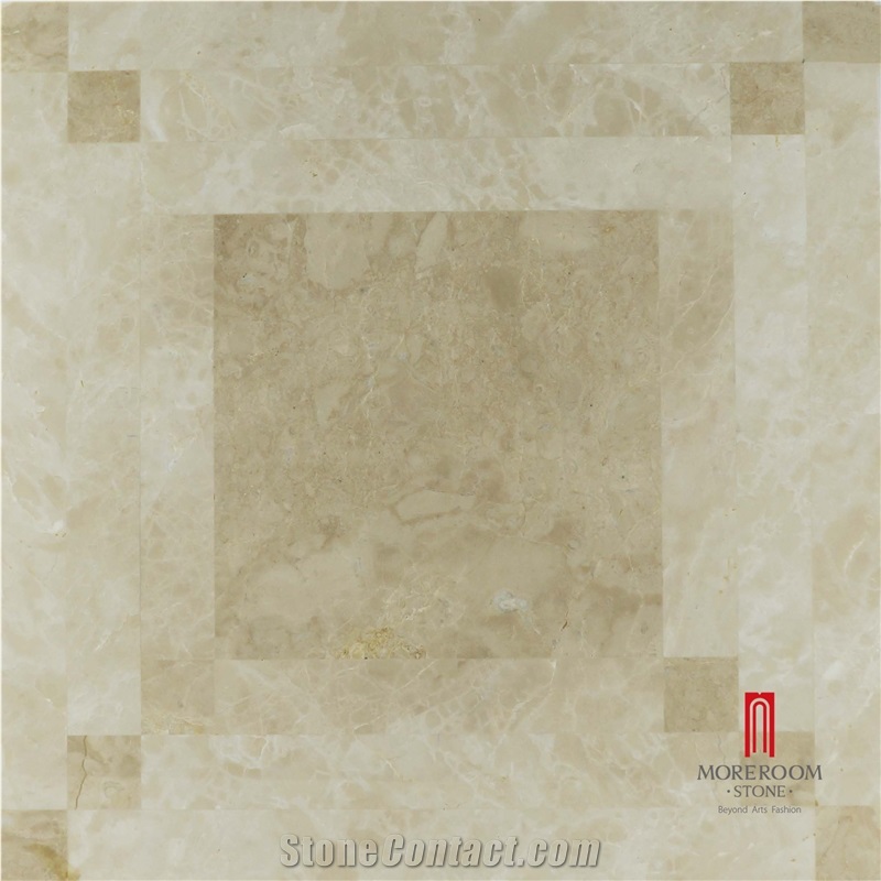 Latte Beige Marble Thin Laminated Water-Jet Medallions