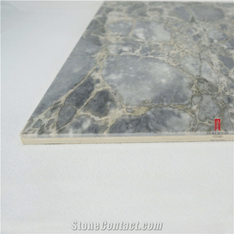 Light Blue Italy Crystal Grey Marble Composite Marble Tile