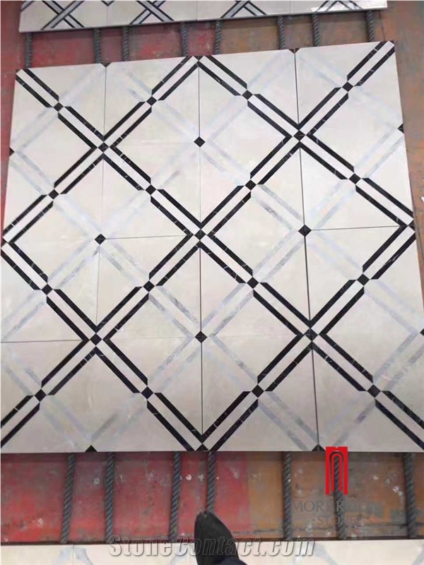 Modern European Pattern 3mm Thin Marble Waterjet Laminate Tiles