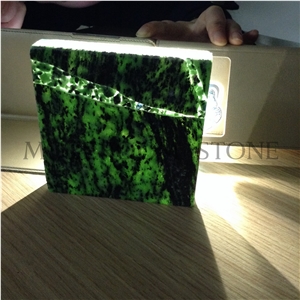 Polished Translucent Backlit Onyx Green