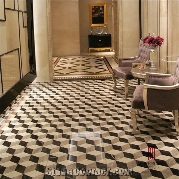 Spain Crema Marfil Beige Marble Flooring,Marble Tiles, Water Jet Marble Medallion, Marble Decor Wall Tiles