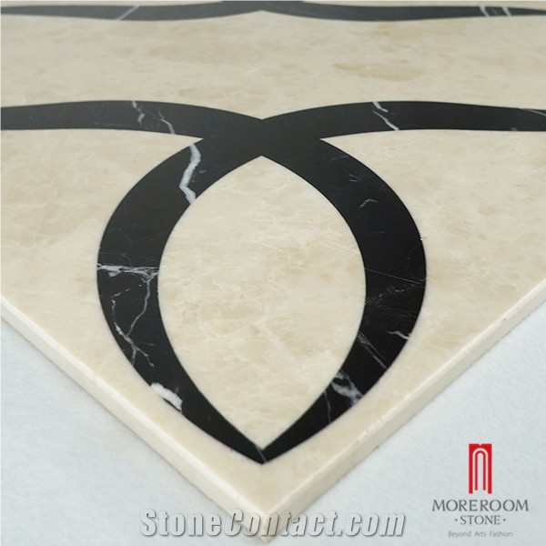 Thin Laminated Modern Marble Flooring Design Medallion