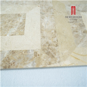 Turkey Cappuccino Marble-Composited Marble Waterjet Medallion