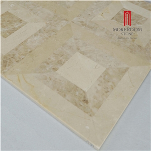 Turkey Cappuccino Marble-Composited Marble Waterjet Medallion