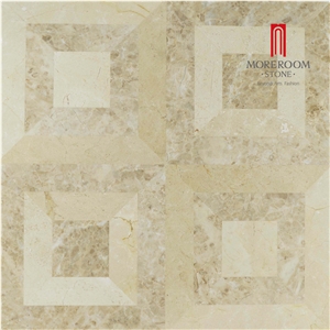 Turkey Oscar Beige Marble- Ceramic Backed Thin Laminated Waterjet Medallion