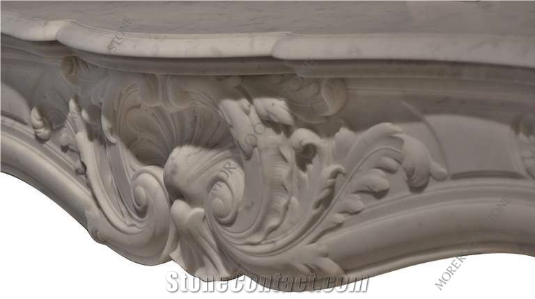 Wholesale Customized Polished White Fireplace Marble