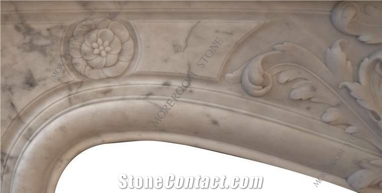 Wholesale Customized Polished White Fireplace Marble