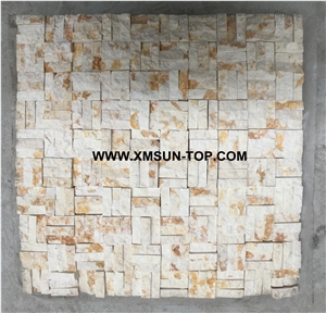 Beige Linear Strips Mosaic/Decorative Mosaic/Stone Mosaic/Wall Mosaic/Floor Mosaic/Interior Decoration/Customized Mosaic Tile/Mosaic Tile for Bathroom&Kitchen&Hotel Decoration