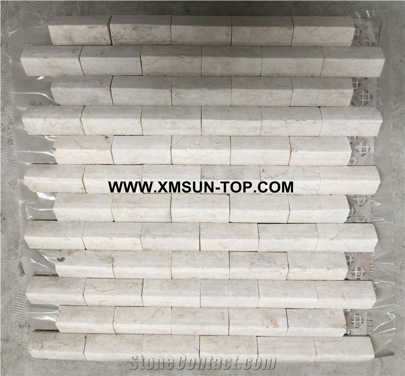 Beige Linear Strips Mosaic/ Decorative Mosaic/Stone Mosaic/Wall Mosaic/Floor Mosaic/Interior Decoration/Customized Mosaic Tile/Mosaic Tile for Bathroom&Kitchen&Hotel Decoration