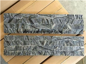 Black Marble Cultured Stone/Dark Grey Stone Rectangle Culture/Cultured Stone Wall Cladding/Ledger Stacked Stone Veneer/ Thin Ledge Stone Veneer/Black-Vein Cultured Stone/Wall Tile