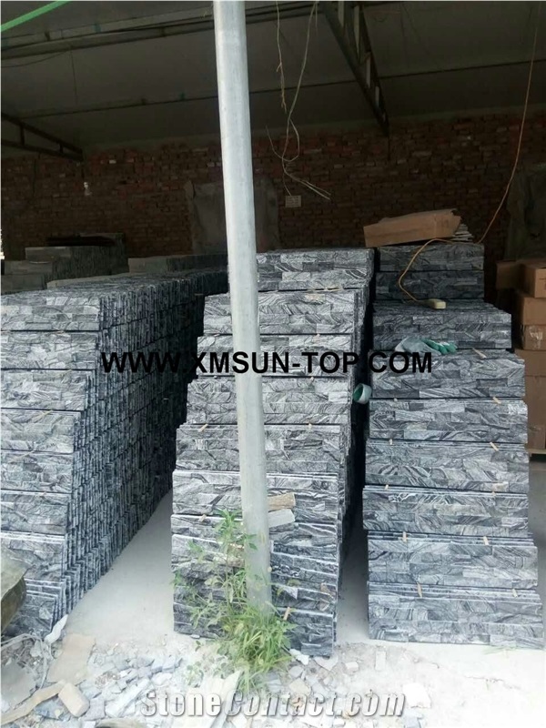 Black Marble Cultured Stone/Dark Grey Stone Rectangle Culture/Cultured Stone Wall Cladding/Ledger Stacked Stone Veneer/ Thin Ledge Stone Veneer/Black-Vein Cultured Stone/Wall Tile