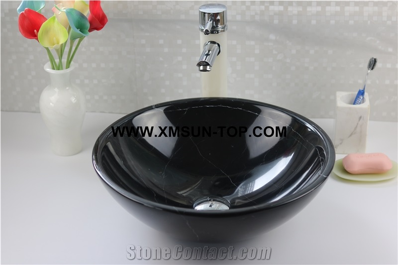 Black Nero Marquina Marble Kitchen Sinks&Basins(420x140x15mm)/Black Marble Stone Bathroom Sinks&Basin/Round Sinks&Basins/Natural Stone Basins&Sinks/Wash Basins/Home Decoration/Sink&Basin for Hotel