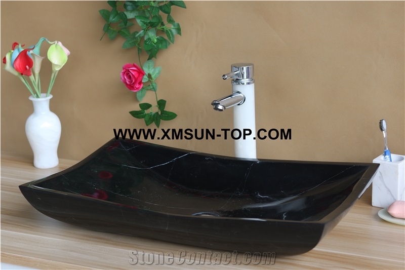 Black Nero Marquina Marble Sinks&Basins/Black Marble Bathroom Sinks/Rectangle Kitchen Sinks&Basins/Marble Sinks for Hotels& Villa&Restaurant&Home/Interior Decoration