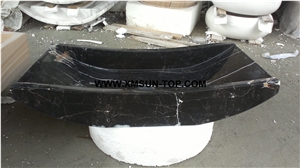 Black Nero Marquina Marble Sinks&Basins/Black Marble Bathroom Sinks/Ship Shape Kitchen Sinks&Basins/Marble Sinks for Hotels& Villa&Restaurant&Home/Interior Decoration