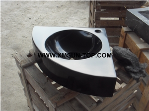 Fan-Shaped Shape Blalck Granite Sinks&Basins/Black Granite Kitchen Sinks/Black Granite Bathroom Sinks/Granite Wash Basin/Granite Sinks for Hotel&Home Decoration