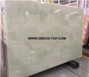 Green Artificial Onyx/Light Green Artificial Onyx Slab/Artificial Stone Panels/Manmade Stone Slab/Engineered Stone Slabs/Artificial Onyx for Wall Covering& Flooring/Interior Decoration