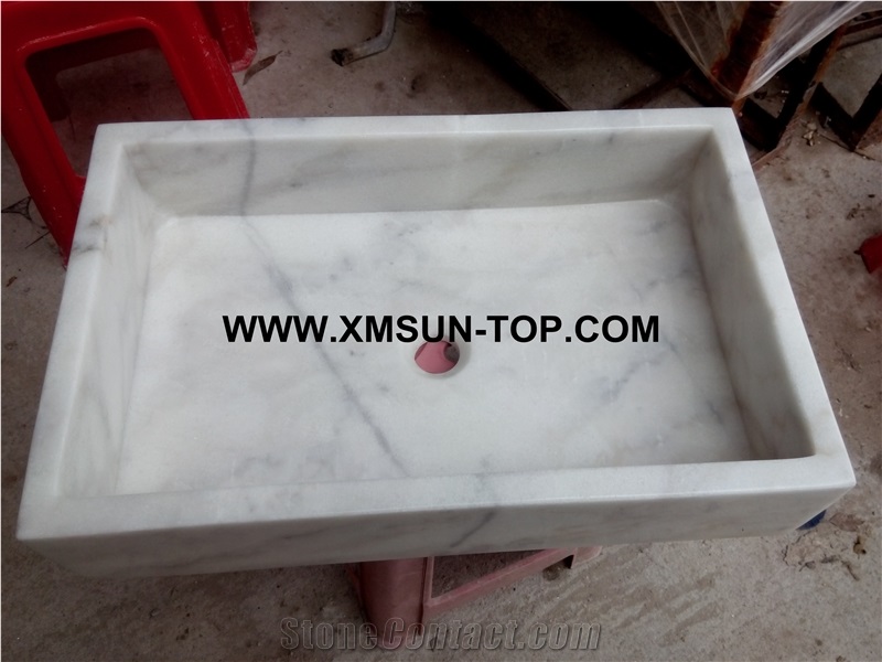 Guangxi White Marble Kitchen Sinks&Basins/White Marble Stone Bathroom Sinks&Basin/Rectangl Sinks&Basins/Natural Stone Basins&Sinks/Wash Basins/Home Decoration/Sink&Basin for Hotel