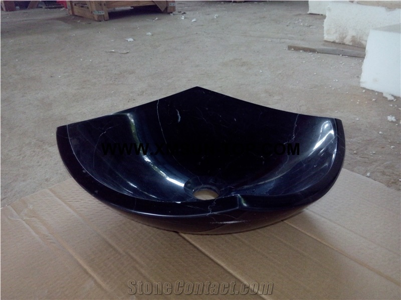 Irregular Chinese Nero Maquina Marble Sinks&Basins/Black and White Marble Kitchen Sinks/Black Marble Bathroom Sinks/Marble Wash Basin/ Marble Sinks for Hotel&Home Decoration