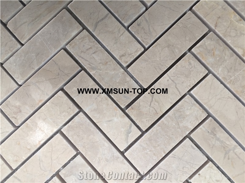 Light Brown Marble Basketweave Mosaic/Polished Decorative Mosaic/Stone Mosaic/Wall Mosaic/Floor Mosaic/Interior Decoration/Customized Mosaic Tile/Mosaic Tile for Bathroom&Kitchen&Hotel Decoration