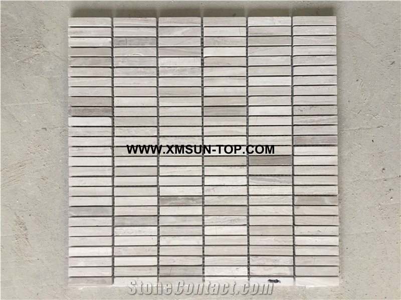 Light Grey Stone Linear Strips Mosaic/Decorative Mosaic/Stone Mosaic/Wall Mosaic/Floor Mosaic/Interior Decoration/Customized Mosaic Tile/Mosaic Tile for Bathroom&Kitchen&Hotel Decoration