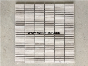 Light Grey Stone Linear Strips Mosaic/Decorative Mosaic/Stone Mosaic/Wall Mosaic/Floor Mosaic/Interior Decoration/Customized Mosaic Tile/Mosaic Tile for Bathroom&Kitchen&Hotel Decoration