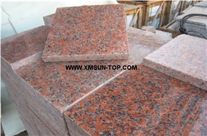 Maple Leaf Red Granite Pavers/G562 Granite Cube Stone/China Capao Bonito Granite Paving Stone/G 651 Granite Pavers/Cenxi Red Granite for Floor Covering/Zarkie Red Granite Courtyard Road Pavers
