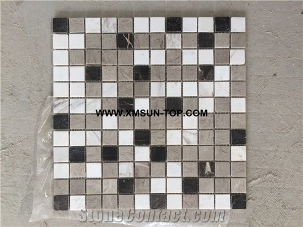 Mixed Color Small Square Marble Mosaic/Natural Stone Mosaic/Stone Mosaic Patterns/Wall Mosaic/Floor Mosaic/Interior Decoration/Customized Mosaic Tile/Mosaic Tile for Bathroom&Kitchen&Hotel Decoration