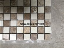 Mixed Color Small Square Marble Mosaic/Natural Stone Mosaic/Stone Mosaic Patterns/Wall Mosaic/Floor Mosaic/Interior Decoration/Customized Mosaic Tile/Mosaic Tile for Bathroom&Kitchen&Hotel Decoration